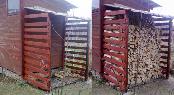 Simple woodshed for a summer residence