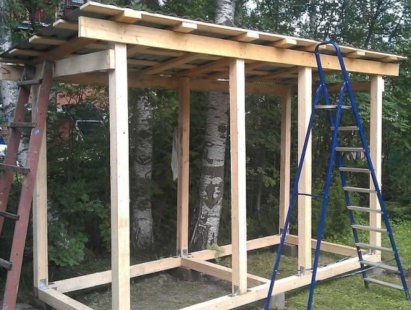 It looks like a woodshed with a finished roof