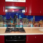 Night city on ceramic tiles
