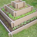 Layered flower bed of boards