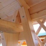 Attachment of the support beam under the hanging bench