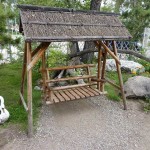 From thin logs under a reed roof - looks great