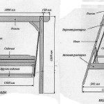Dimensional drawing of a hanging swing made of wood
