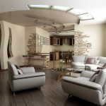 Pastel gray-beige tone, a classic combination, accented with fragments of natural stone