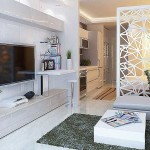 Openwork weaving is an elegant solution for female interior design of a studio apartment