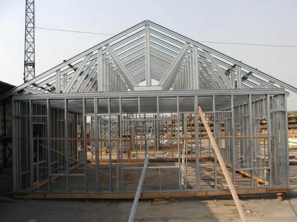 Assembled skeleton of a house from a special galvanized profile