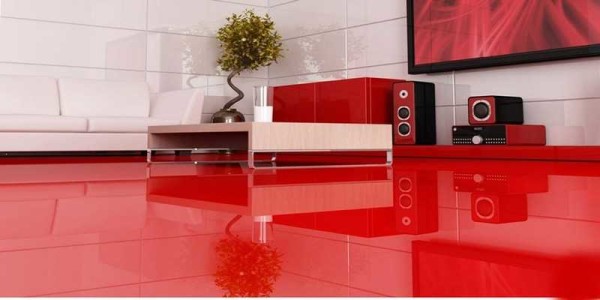 Bright floor tones are typical for modern or high-tech interiors
