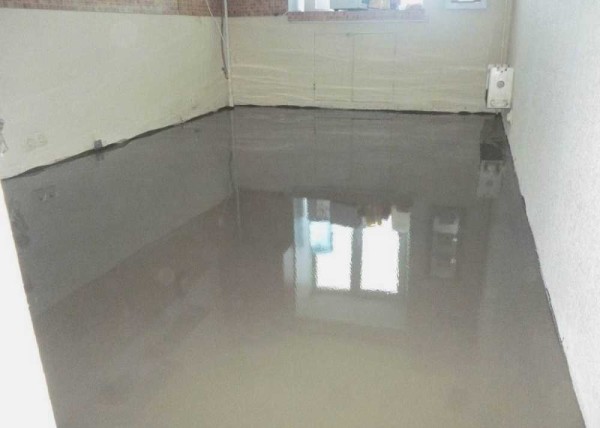 This is what the floor looks like after pouring