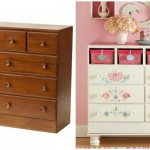 Chest of drawers decorated with floral designs