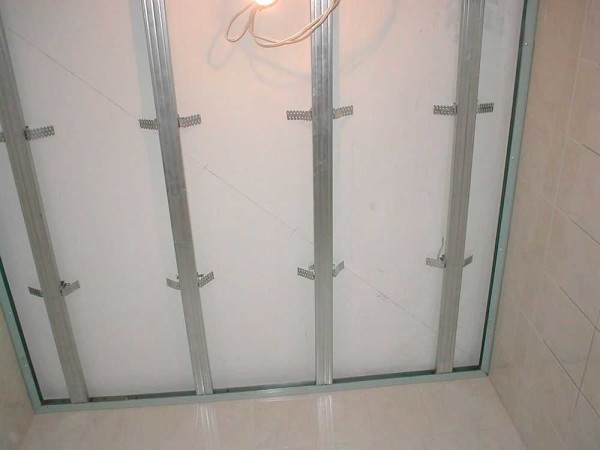 A ready-made frame for a suspended ceiling made of plastic panels