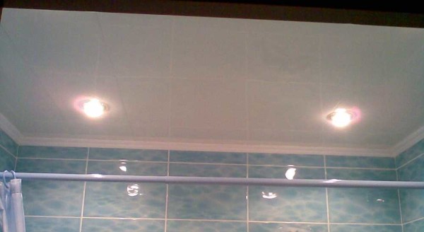 Ceiling made of seamless plastic panels