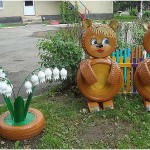 It is very easy to make do-it-yourself bears from tires