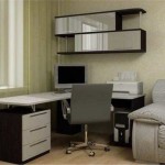 The shape and color of the shelves matches the shape and color of the table drawers
