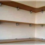 Corner wall shelf for books. Mounted on pelicans))