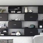 A combination of open and closed shelves. Custom shape - rounded corners and brand new look