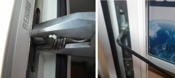 Rotate the eccentric using pliers or a hex key
