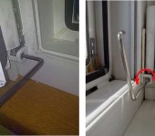 Adjusting the lower hinge of a plastic window or door