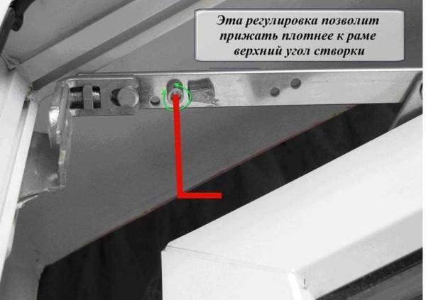 Adjustment to make the upper corner of the plastic window tighter