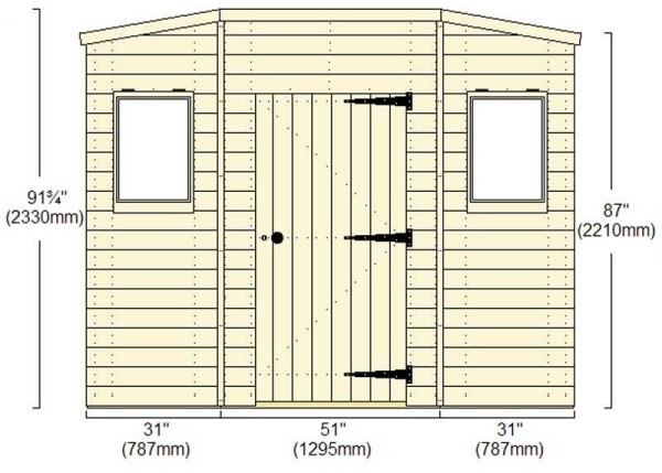 Shed with sloping roof
