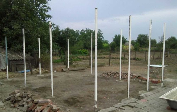 Pipes exposed and concreted