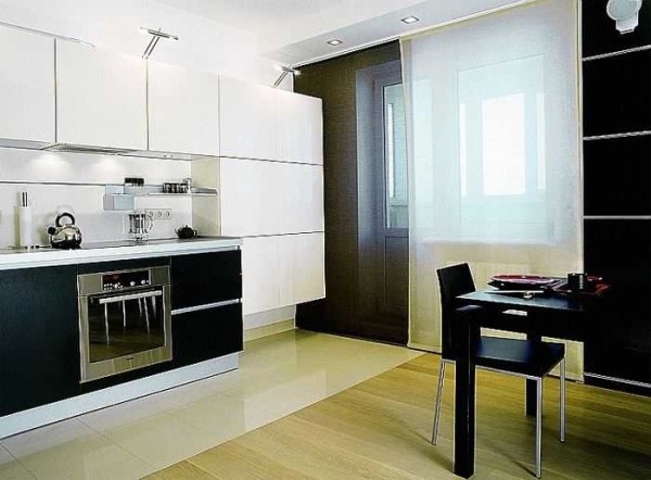 Minimalist Japanese curtains in the kitchen - a kind of chic
