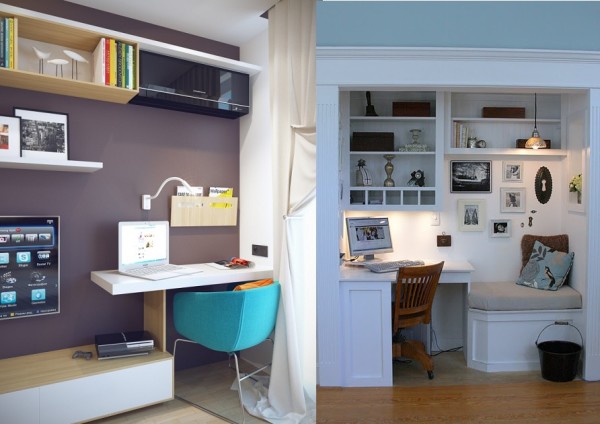 The countertop hanging over other elements of furniture does not interfere, and space is saved