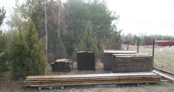 This is a view of an area with poles installed