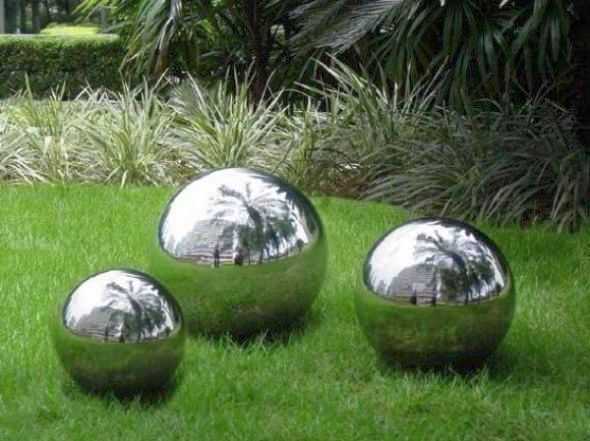 Mirror balls are balls painted with chrome effect paint