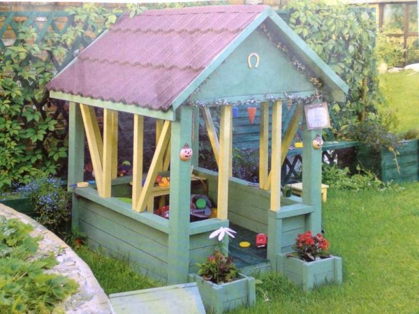 Summer children's house made of wood