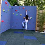 Climbing wall for children on the fence