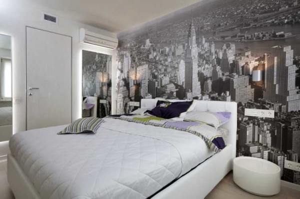 You can correct the geometry of the room using an image that is glued to two adjacent walls: it blurs the border