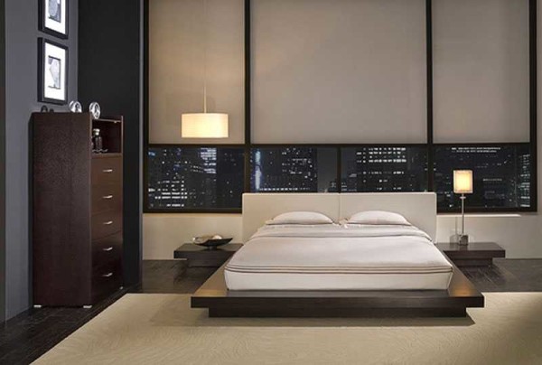 High-tech style in the design of the bedroom