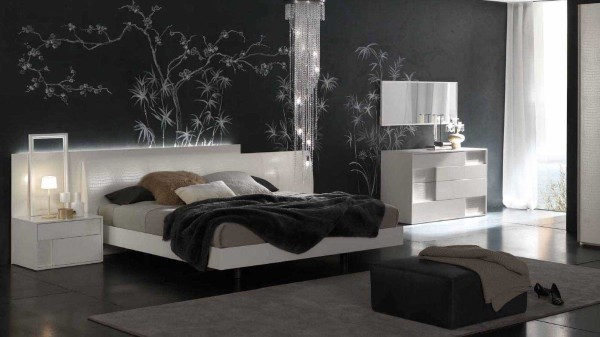 Walls in modern style bedrooms, plain or graphic