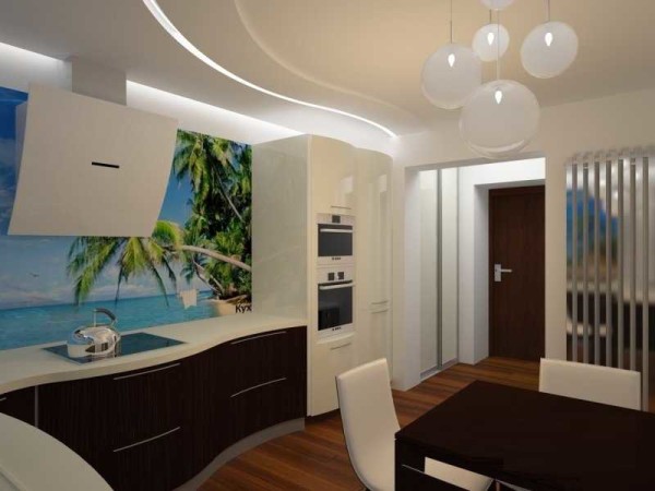 The kitchen is also decorated in a romantic style - a kitchen apron with a photo print gives a hint of the owner's addiction to travel