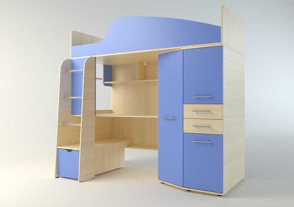 A two-story loft bed is a great outlet for a small space or rival kids