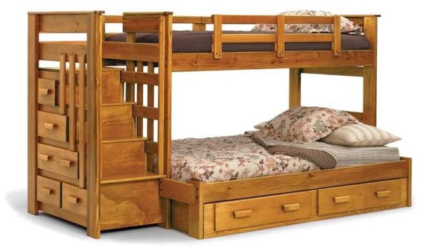 Bunk beds for children can be made of wood
