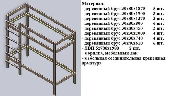 Bunk bed frame drawing