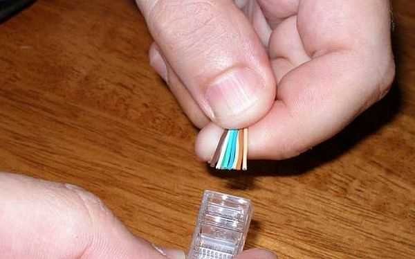 We put the wires into the connector