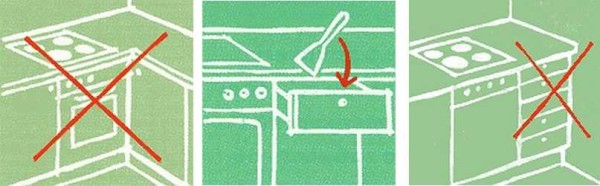 It is very important to arrange the furniture in the kitchen set correctly.