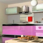 Another option for a kitchen set made of chipboard with a plastic finish