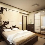 Japanese-style bedroom - it's natural to see bamboo on the wall