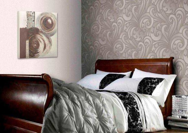 It is best to choose a plain wallpaper with an ornament on the same background