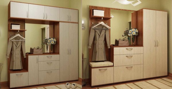 Two assembly options from one collection of modular hallway furniture
