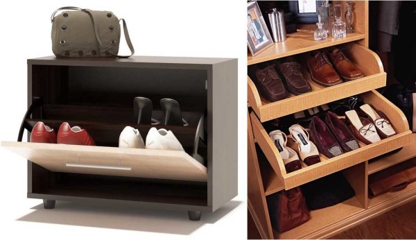 Types of shelves in shoe racks