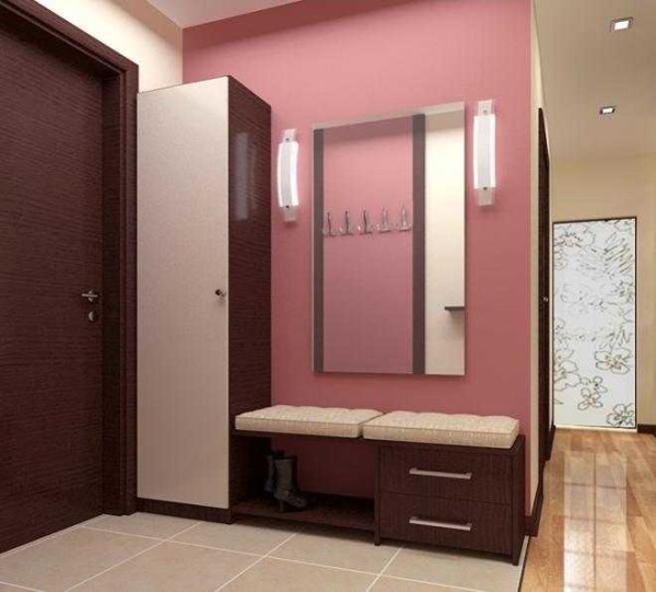 An example of a hallway from modular furniture