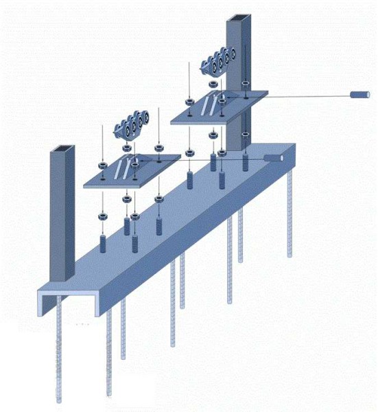 An example of mounting roller platforms