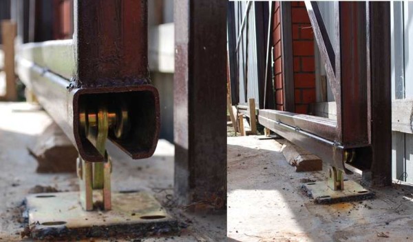 Photo of sash on rollers from different angles