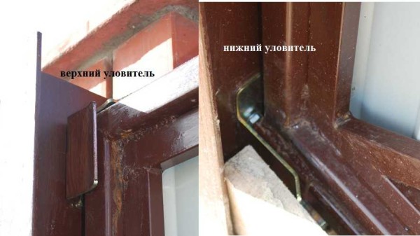 Stops installed on the receiving post