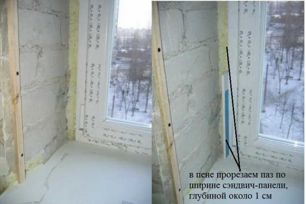 Plastic sandwich panel groove