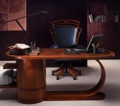 The unusual shape of the table sets the tone for the entire study